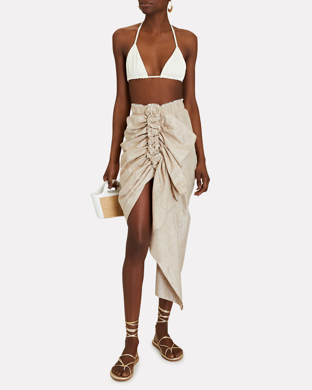 Intermix - Tulum Ruched High-Low Skirt -