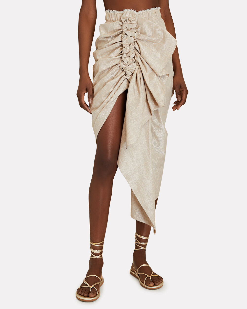 Intermix - Tulum Ruched High-Low Skirt -