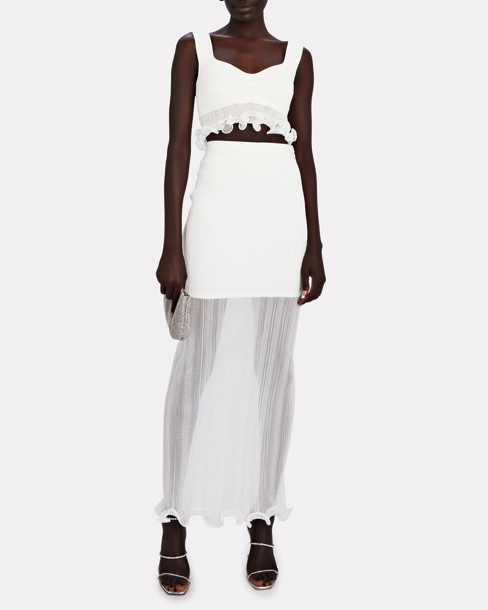 Intermix - Ruffle-Trimmed Layered Maxi Skirt -