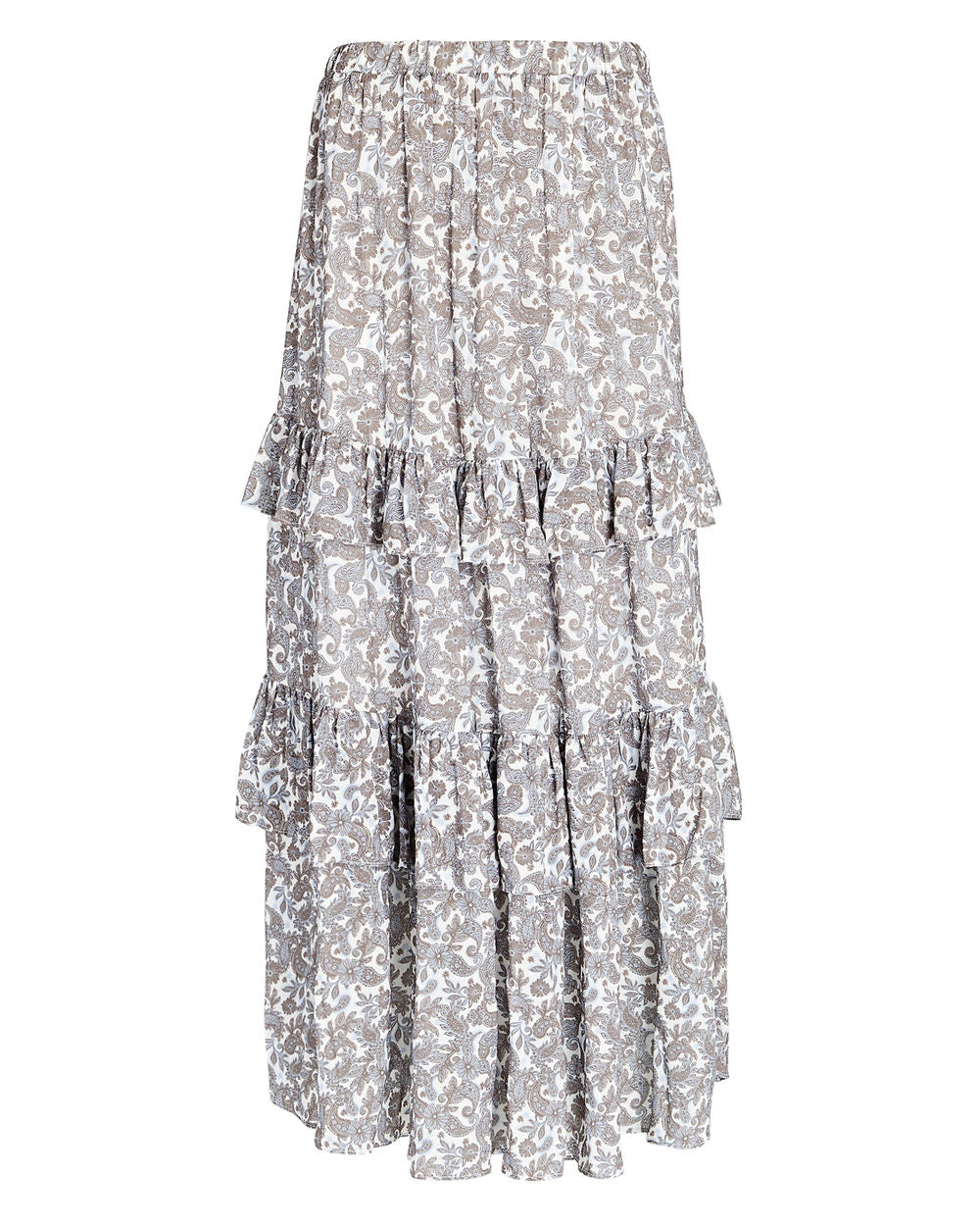 Intermix - Odette Ruffled Printed Voile Midi Skirt -