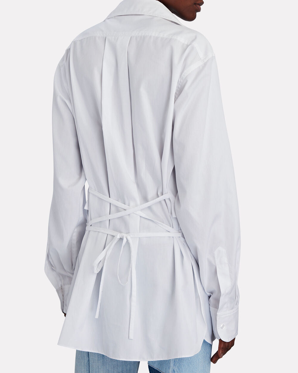 Intermix - Thea Oversized Lace-Up Back Shirt -