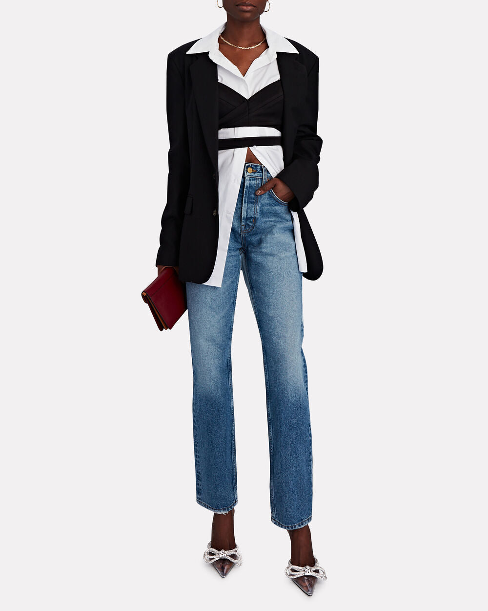 Intermix - Corey Satin Wrap Top -