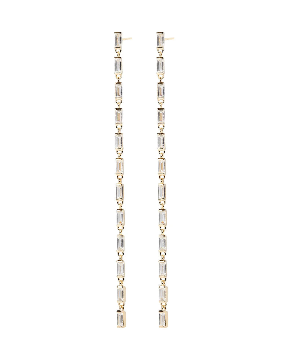 Intermix - Veuve Gold-Plated Crystal Linear Earrings -