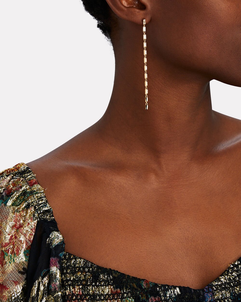 Intermix - Veuve Gold-Plated Crystal Linear Earrings -