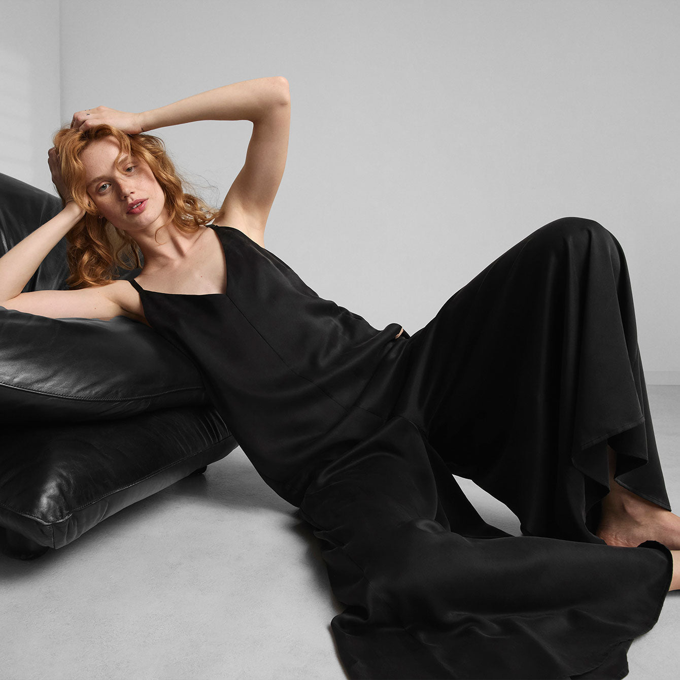 Intermix - Washable Silk Elastic Strap Jumpsuit -