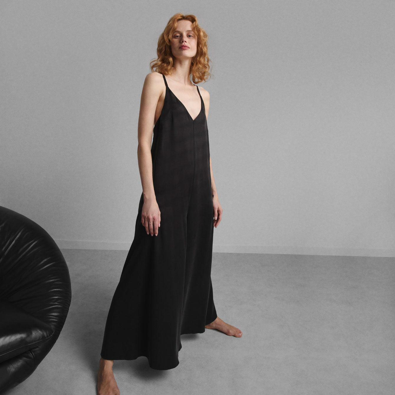 Intermix - Washable Silk Elastic Strap Jumpsuit -