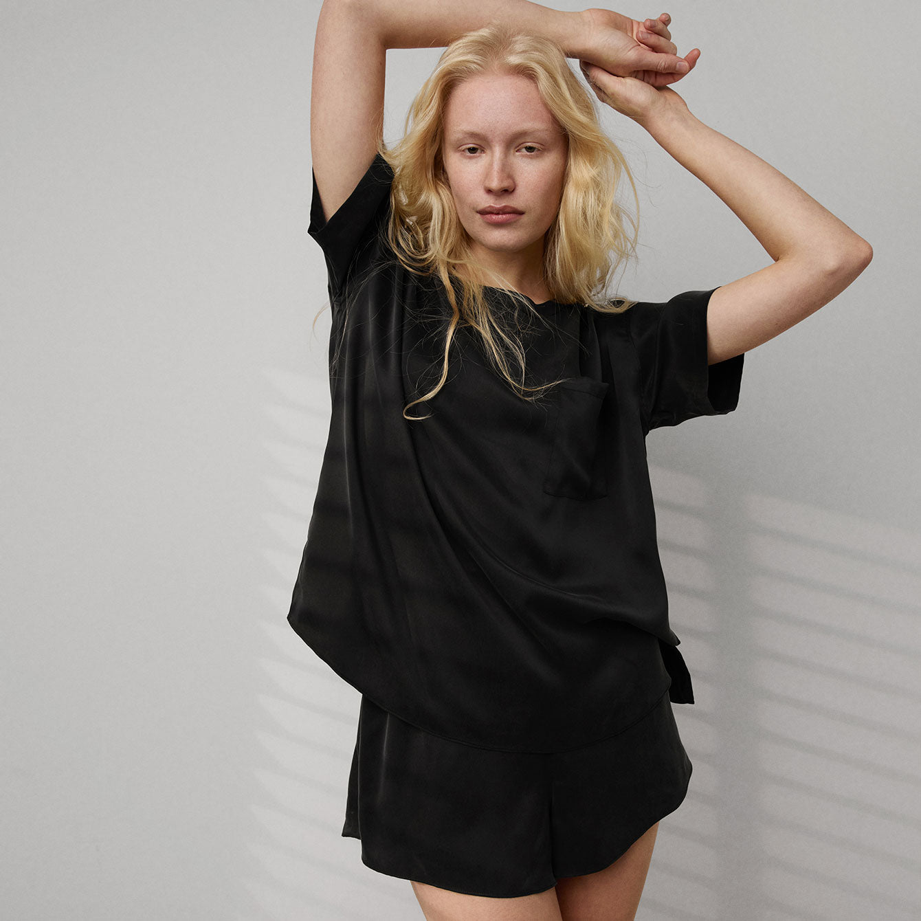 Intermix - Washable Silk Tee Short Set -