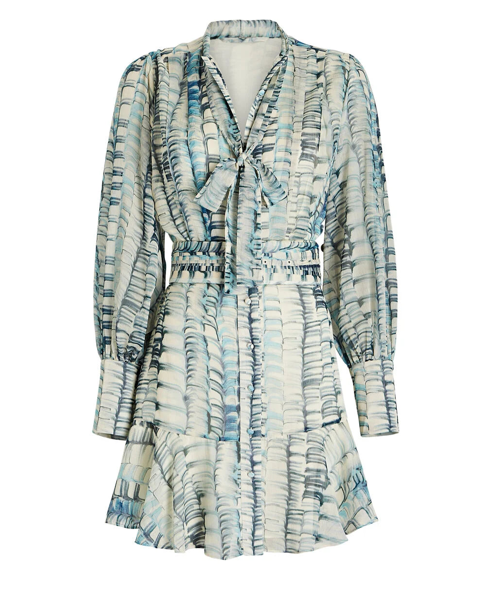 Intermix - Zayd Belted Printed Georgette Mini Dress -