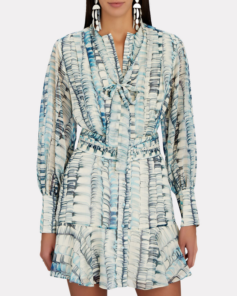 Intermix - Zayd Belted Printed Georgette Mini Dress -
