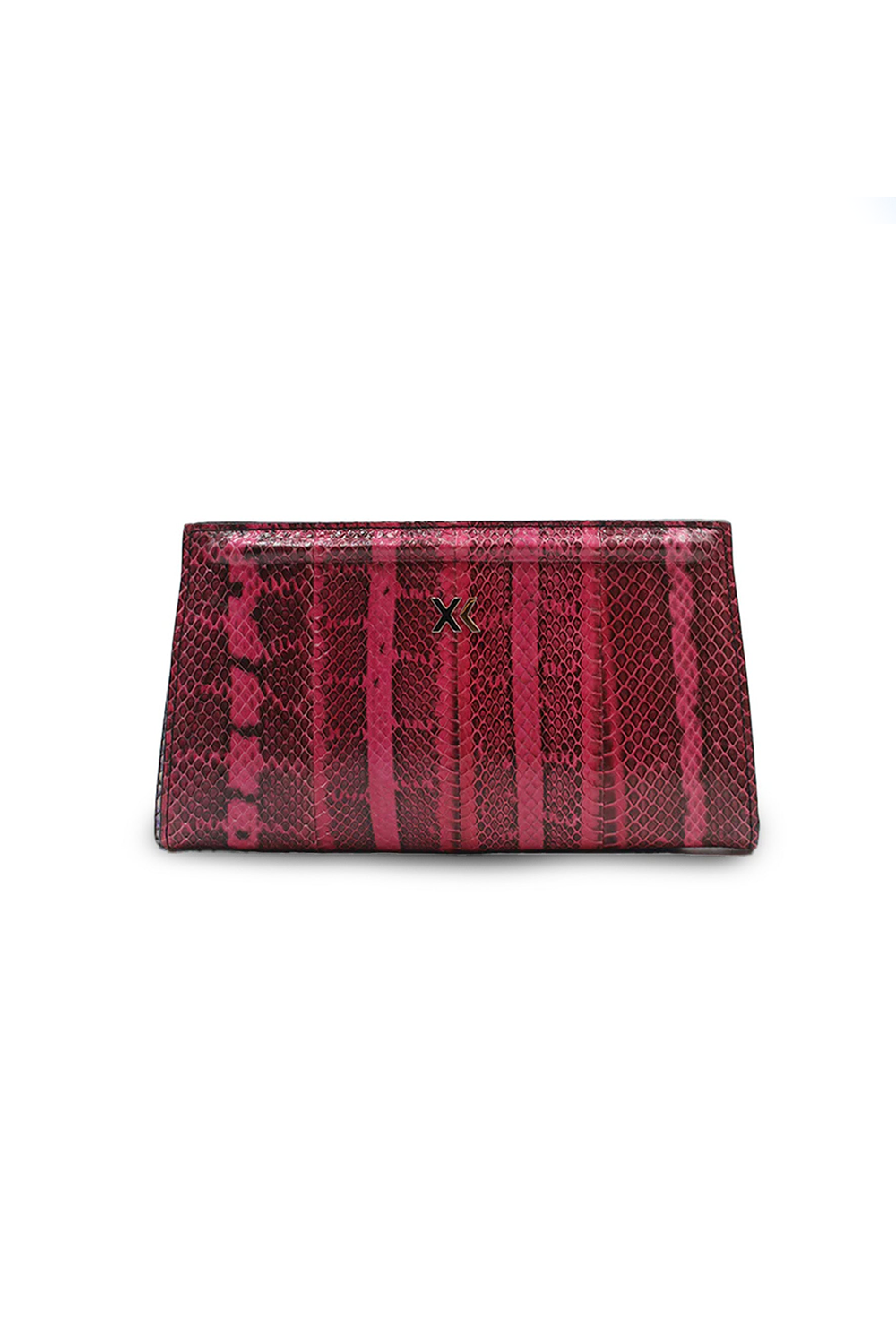 Intermix - Ivy Clutch in Fuchsia and Terracotta Water Snake - 