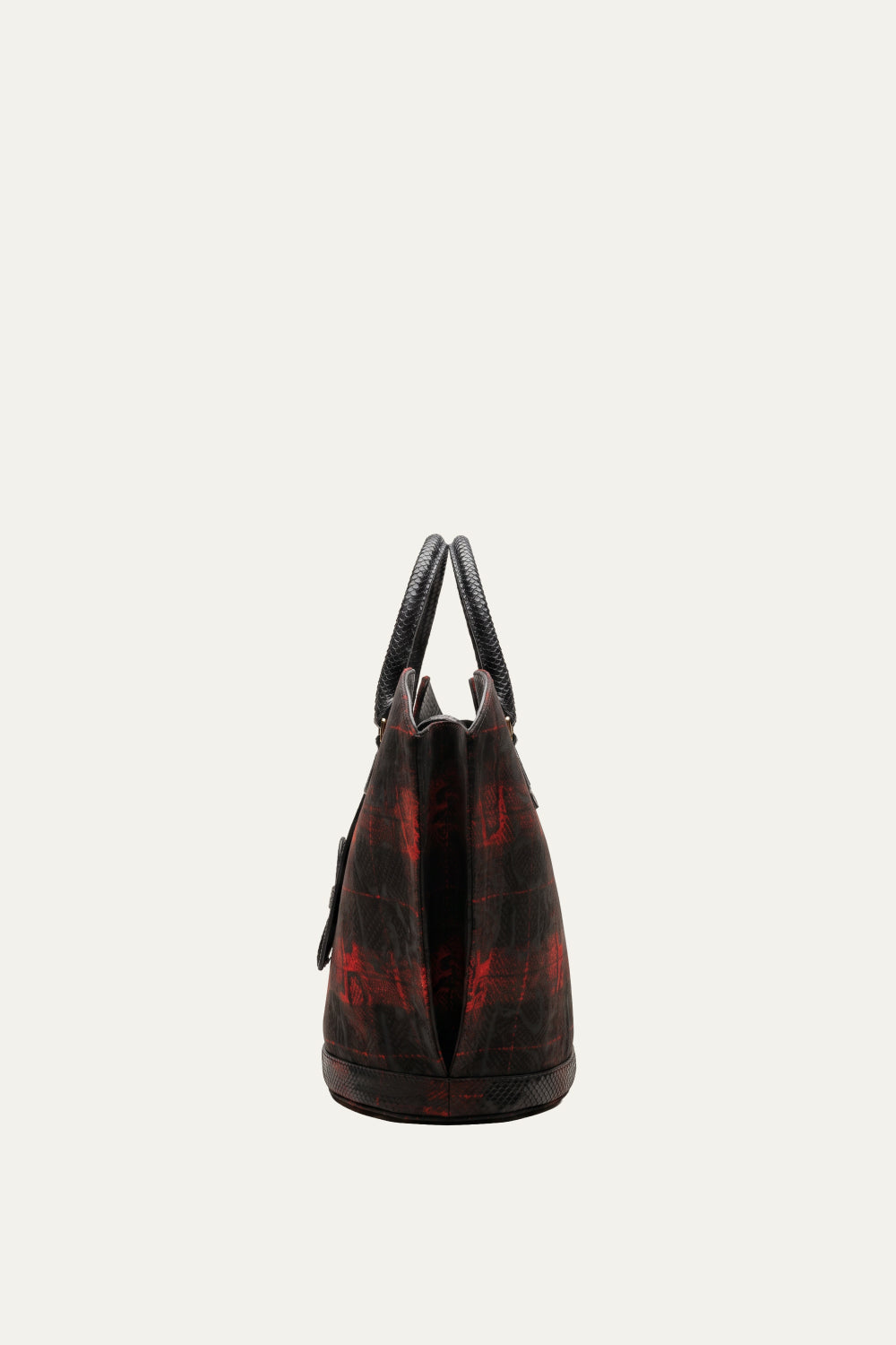 Intermix - Abanico Large in Red Tartan/Black Leather - 
