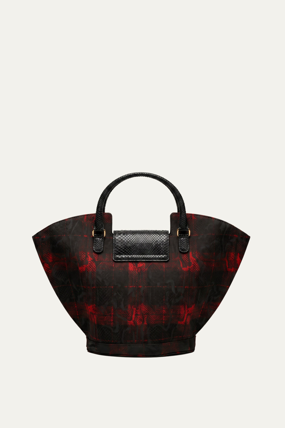 Intermix - Abanico Large in Red Tartan/Black Leather - 