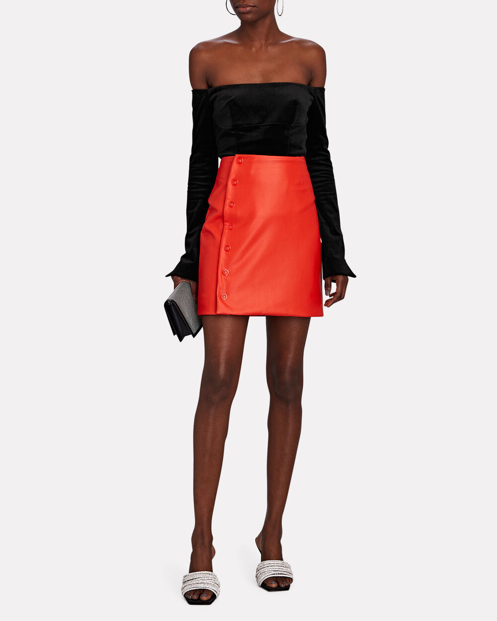 Intermix - Cassie Off-The-Shoulder Velvet Top - 