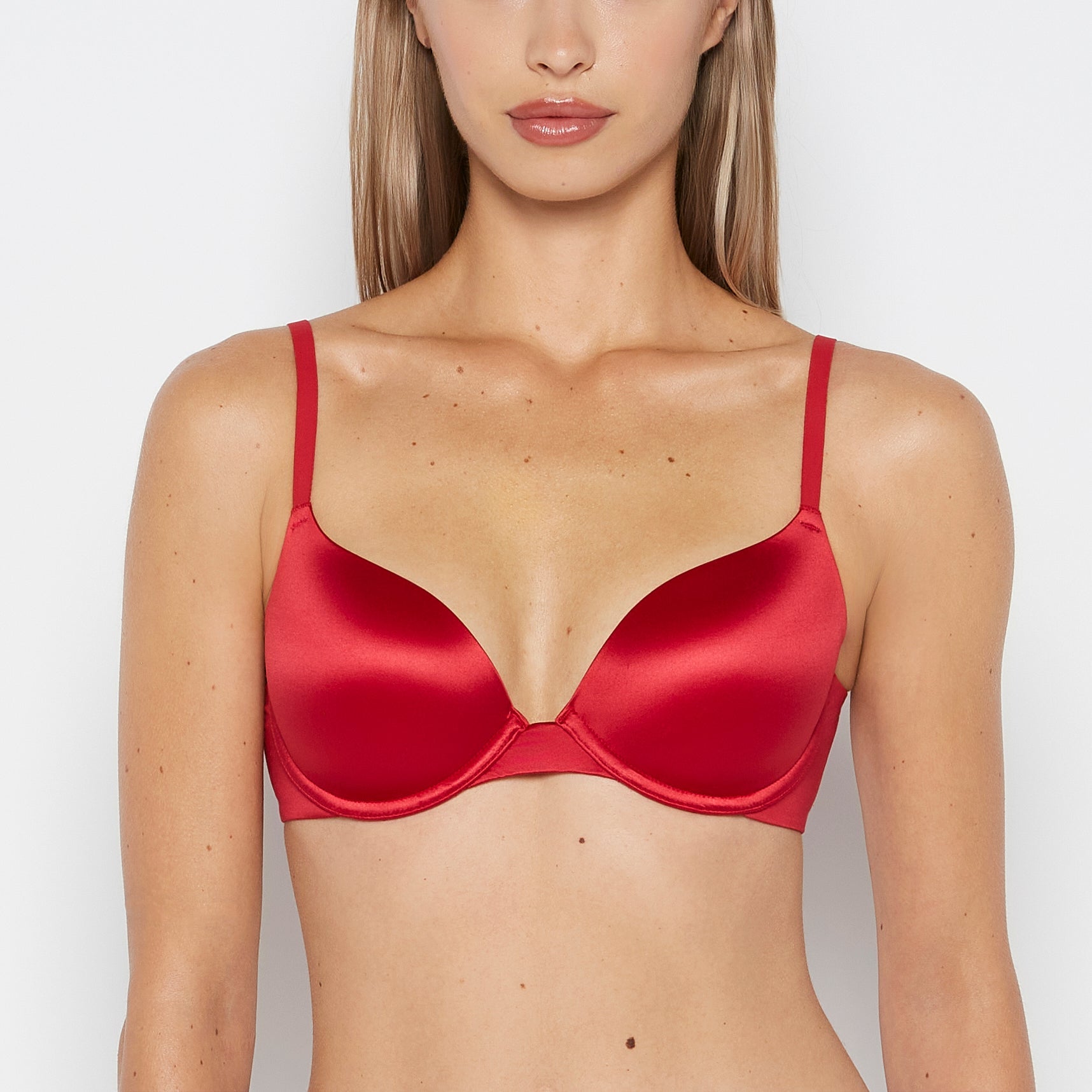 Intermix - Comfort Lightly Lined Demi Bra in Crimson - 