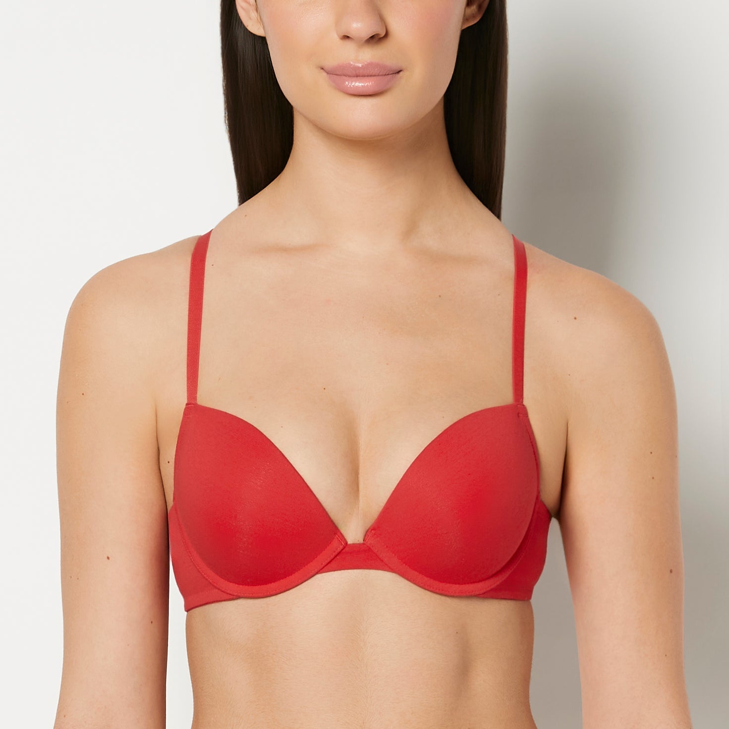 Intermix - Cotton Push Up Bra in Chili Red - 
