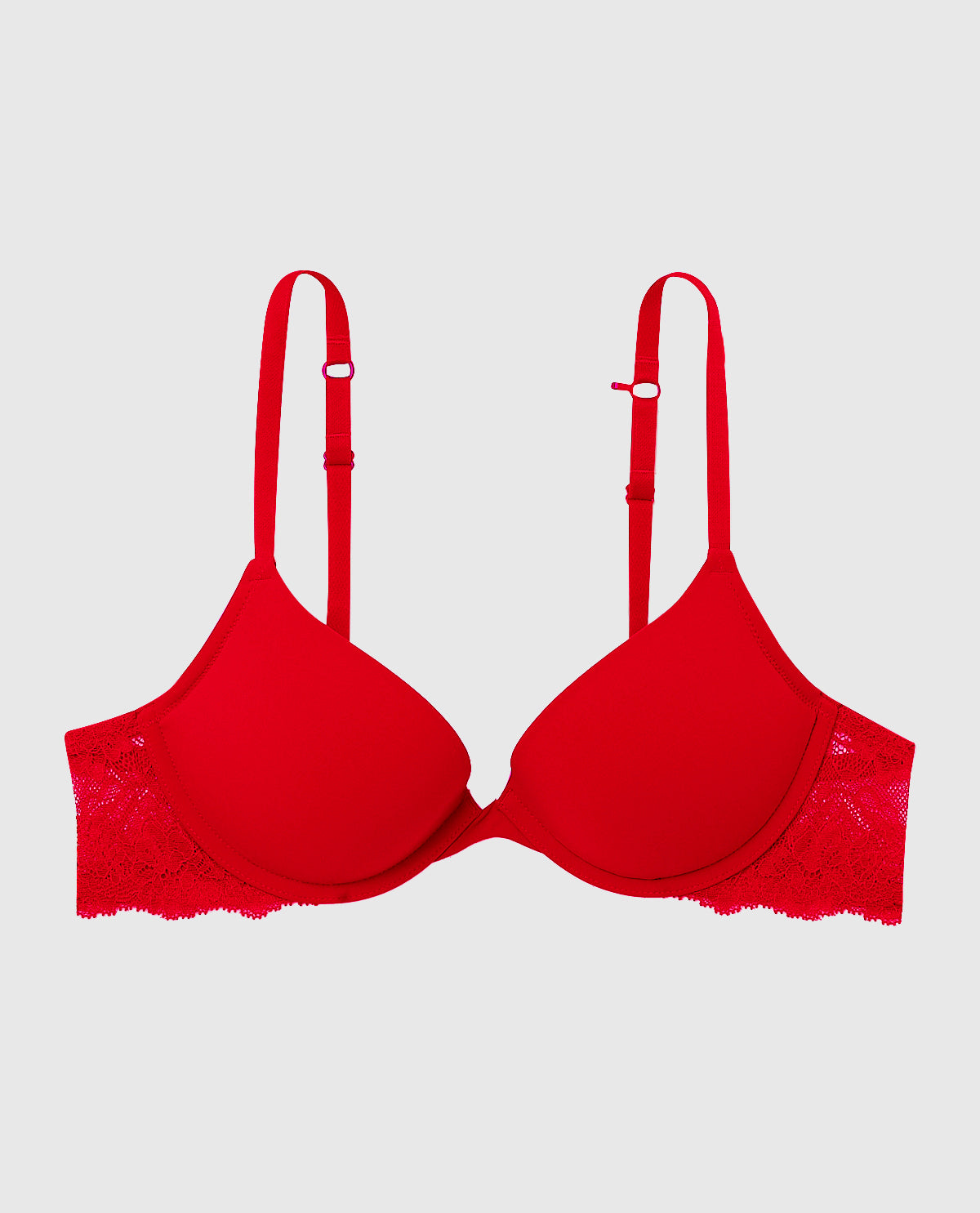 Intermix - Smooth Push Up Plunge Bra with Lace Wing - 