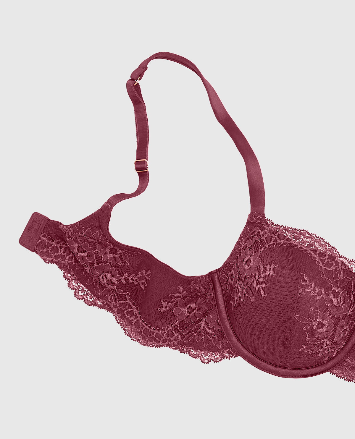 Intermix - Allover Lace Lightly Lined Balconette Bra in Opulent Red - 