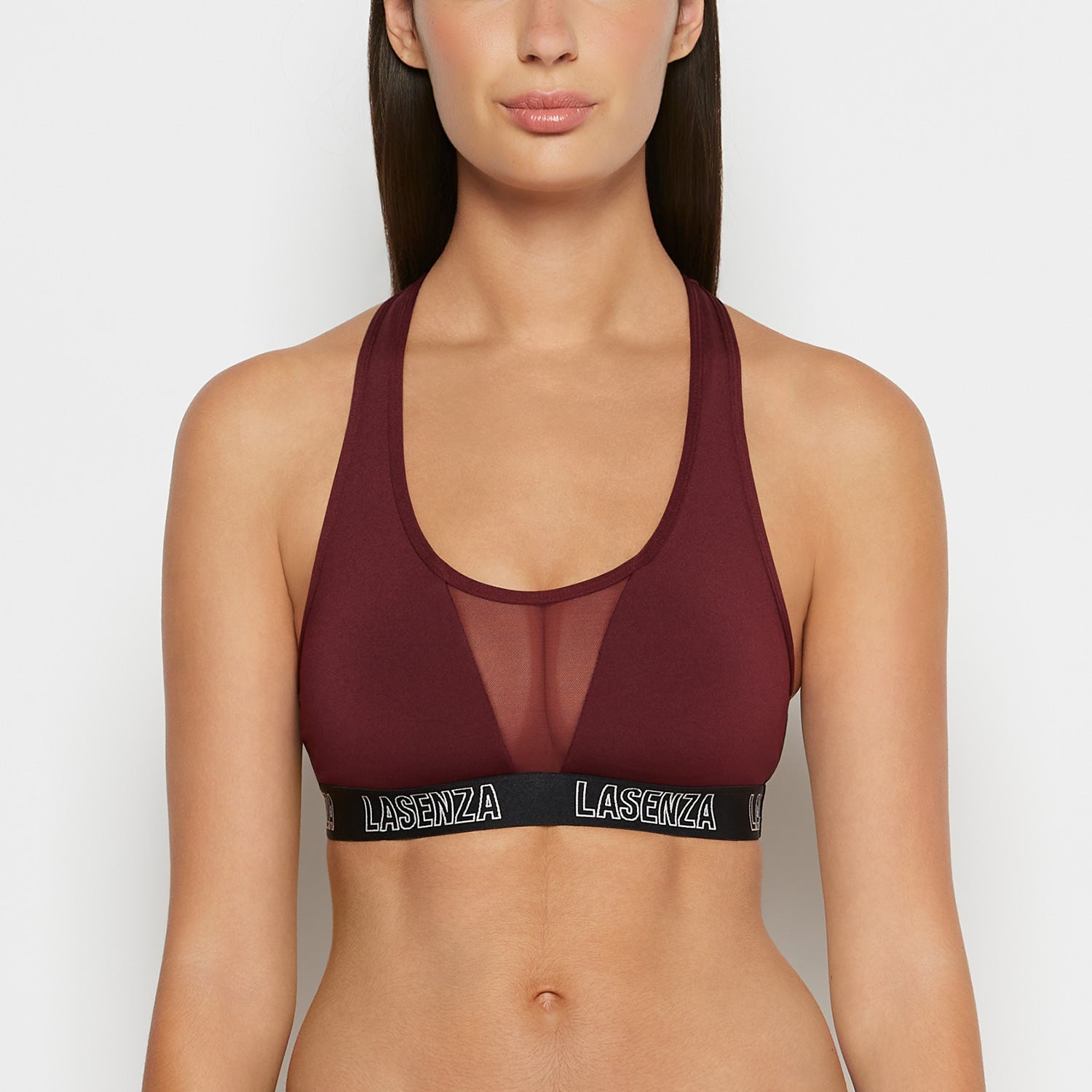 Intermix - Low Impact Sports Bra with Logo in Russian Ruby - 