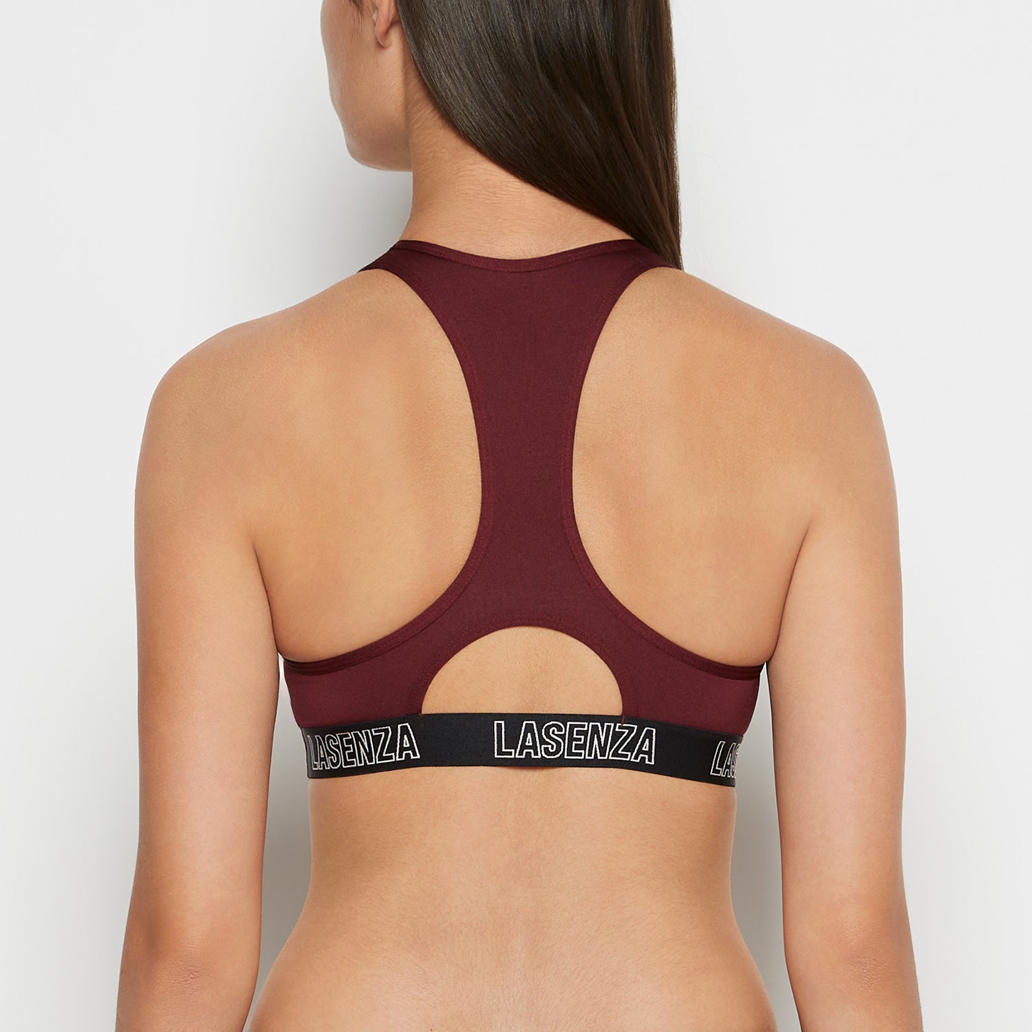 Intermix - Low Impact Sports Bra with Logo in Russian Ruby - 