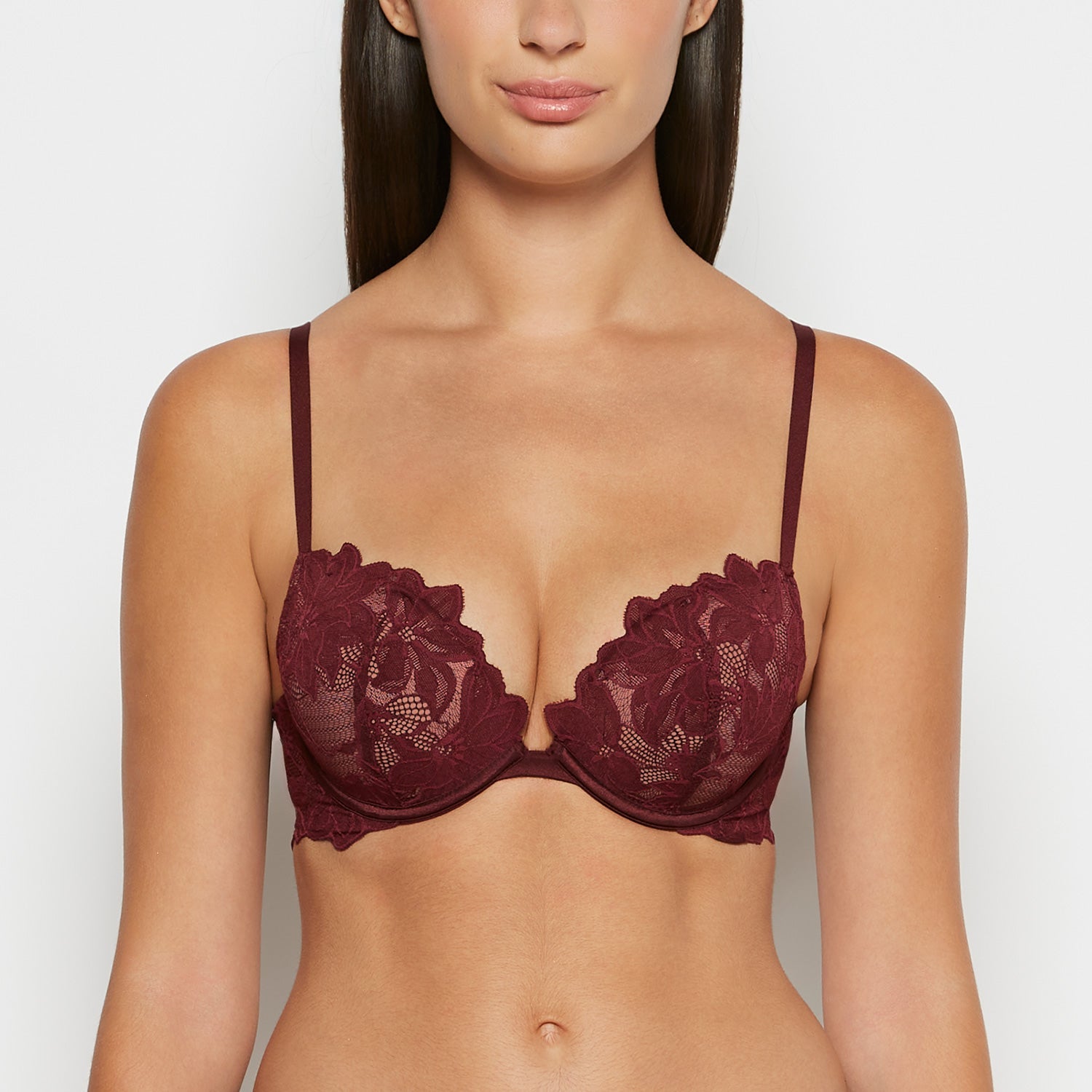 Intermix - Push up bra with all over Reverie Lace in Russian Ruby - 