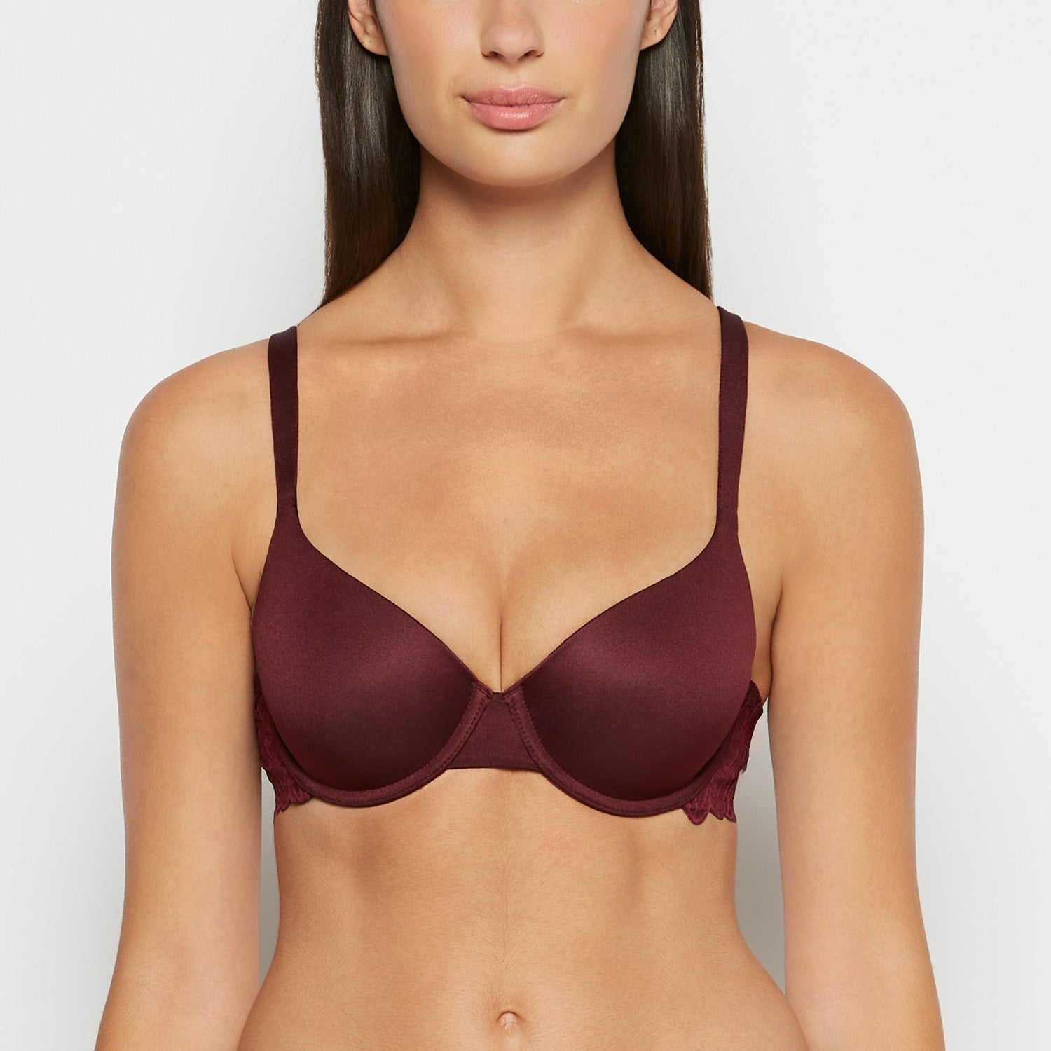 Intermix - Lightly Lined Micro Cup Reverie Bra with Lace Wing in Russian Ruby - 