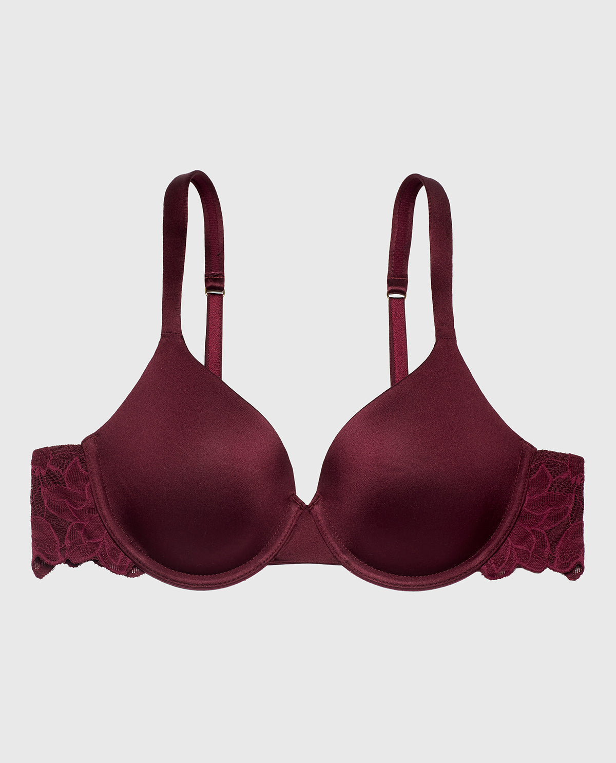 Intermix - Lightly Lined Micro Cup Reverie Bra with Lace Wing in Russian Ruby - 