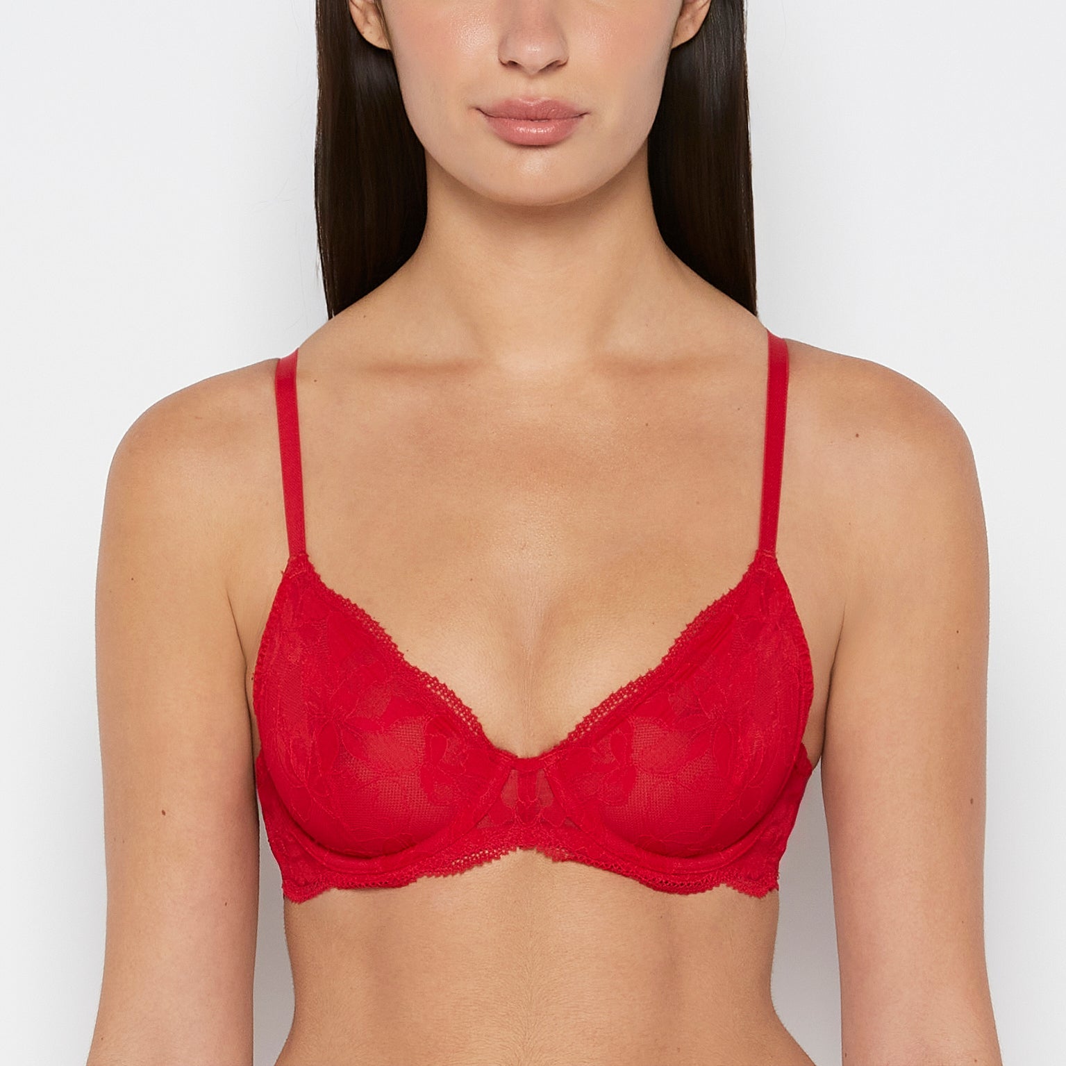 Intermix - Charmed unlined demi bra in Crimson - 