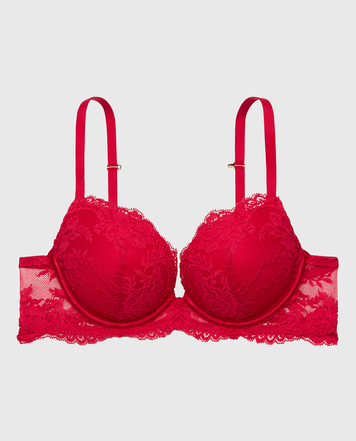 Intermix - Push up Opulent Lace bra with lace cradle in Crimson - 