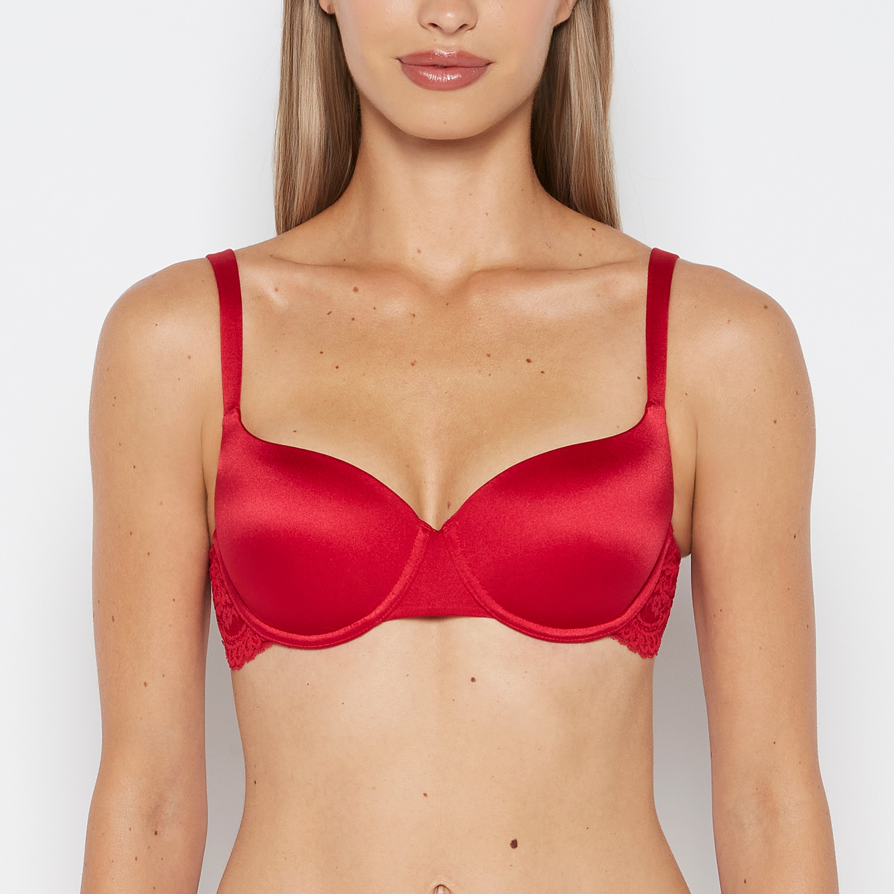 Intermix - Lightly Lined Balconette Bra in Crimson - 