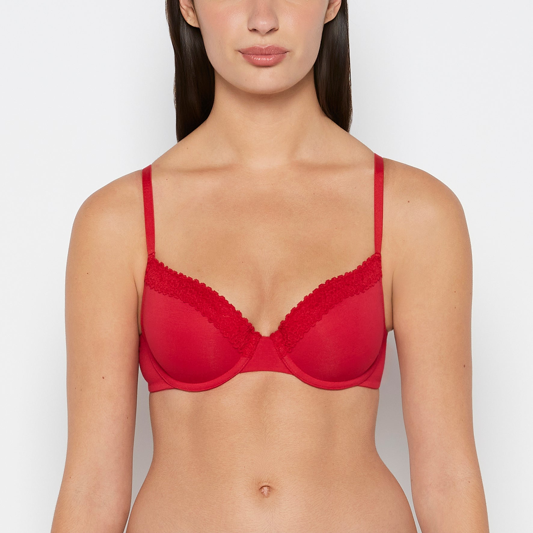 Intermix - Lightly Lined demi bra with cozy in Crimson - 
