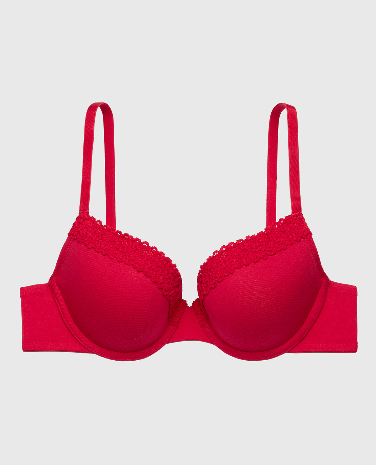 Intermix - Lightly Lined demi bra with cozy in Crimson - 