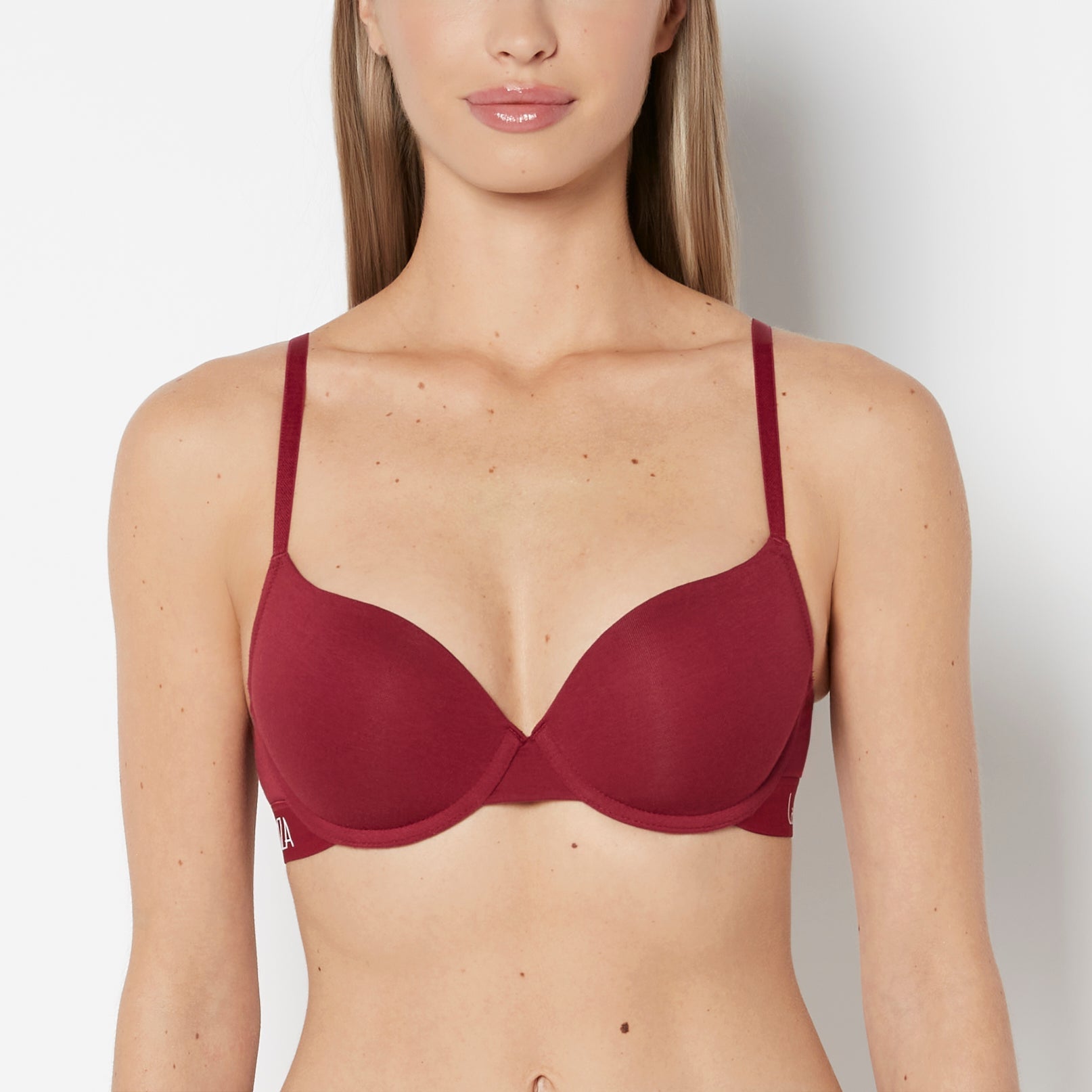 Intermix - Lightly Lined Demi Cotton bra in Plum Rose - 