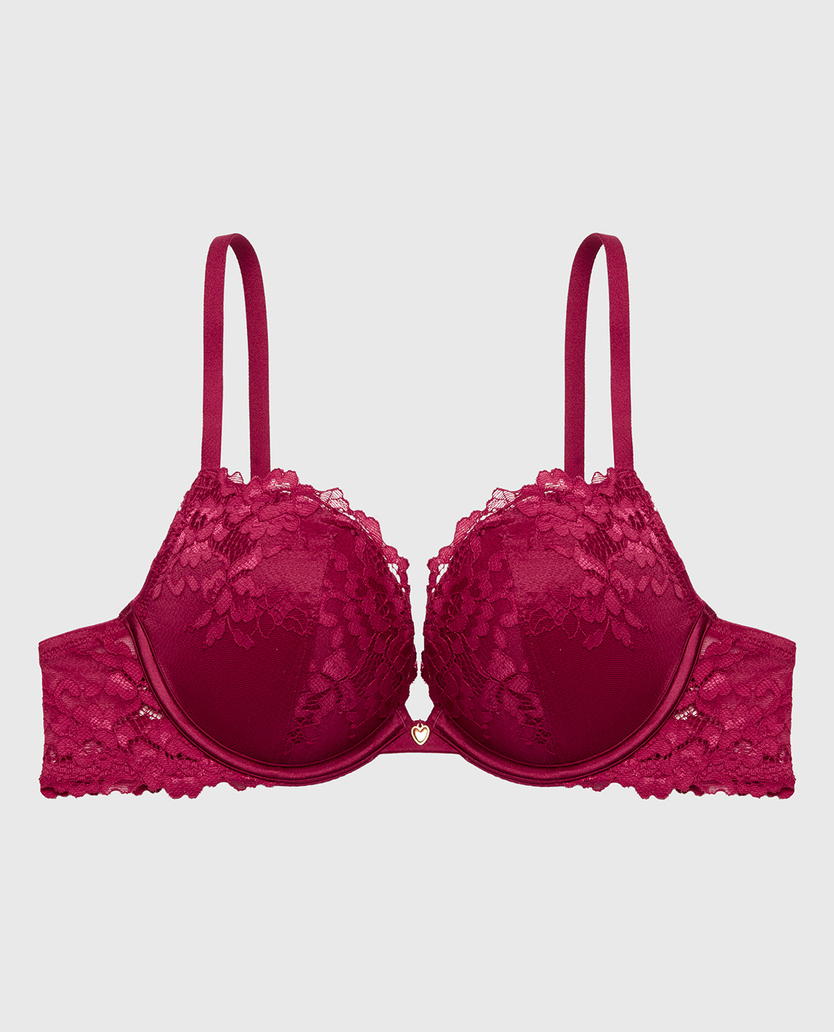 Intermix - Push Up Plunge bra with Romantic Lace in Plum Rose - 