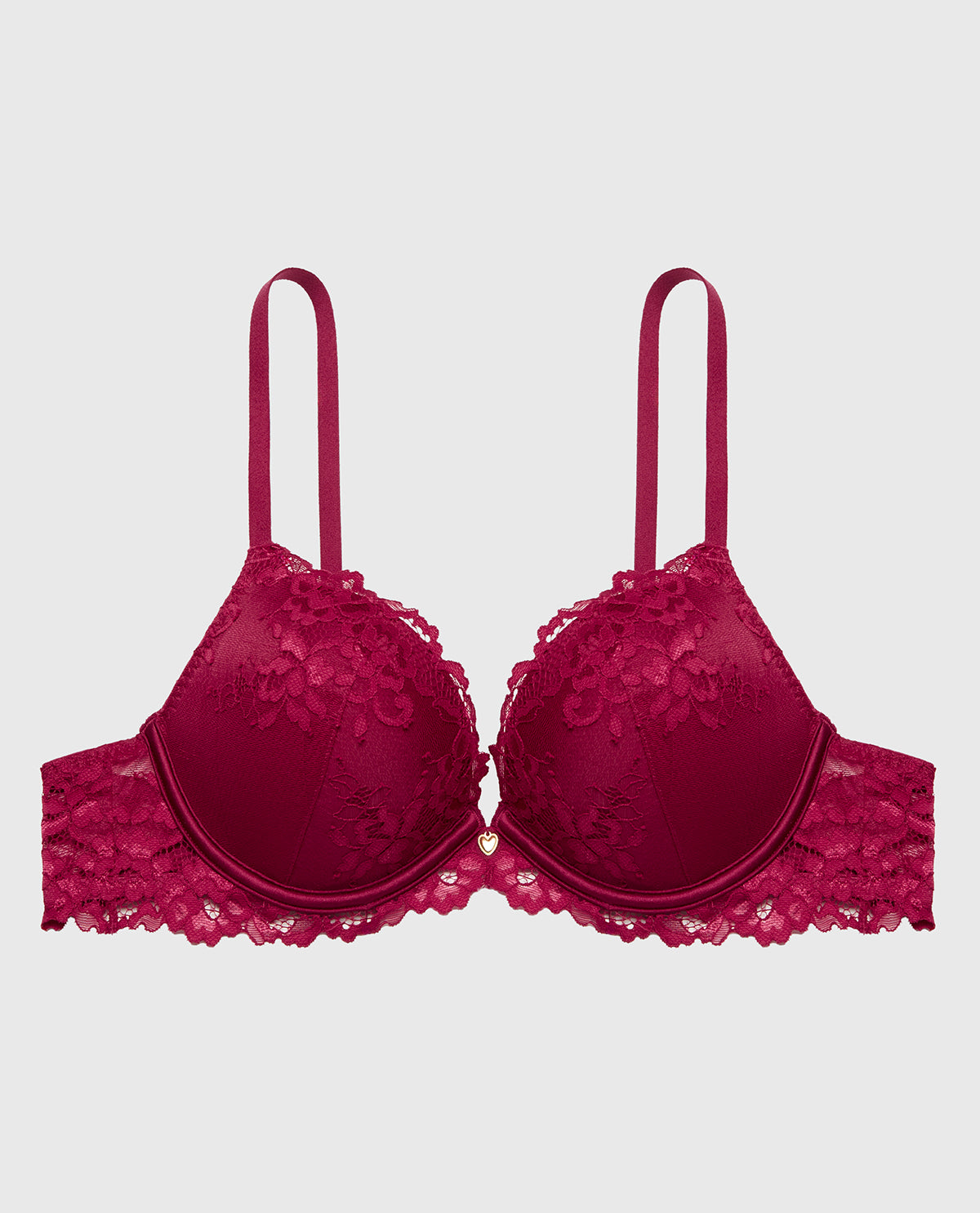 Intermix - Up 2 Cup Plunge Bra with Romantic Lace in Plum Rose - 