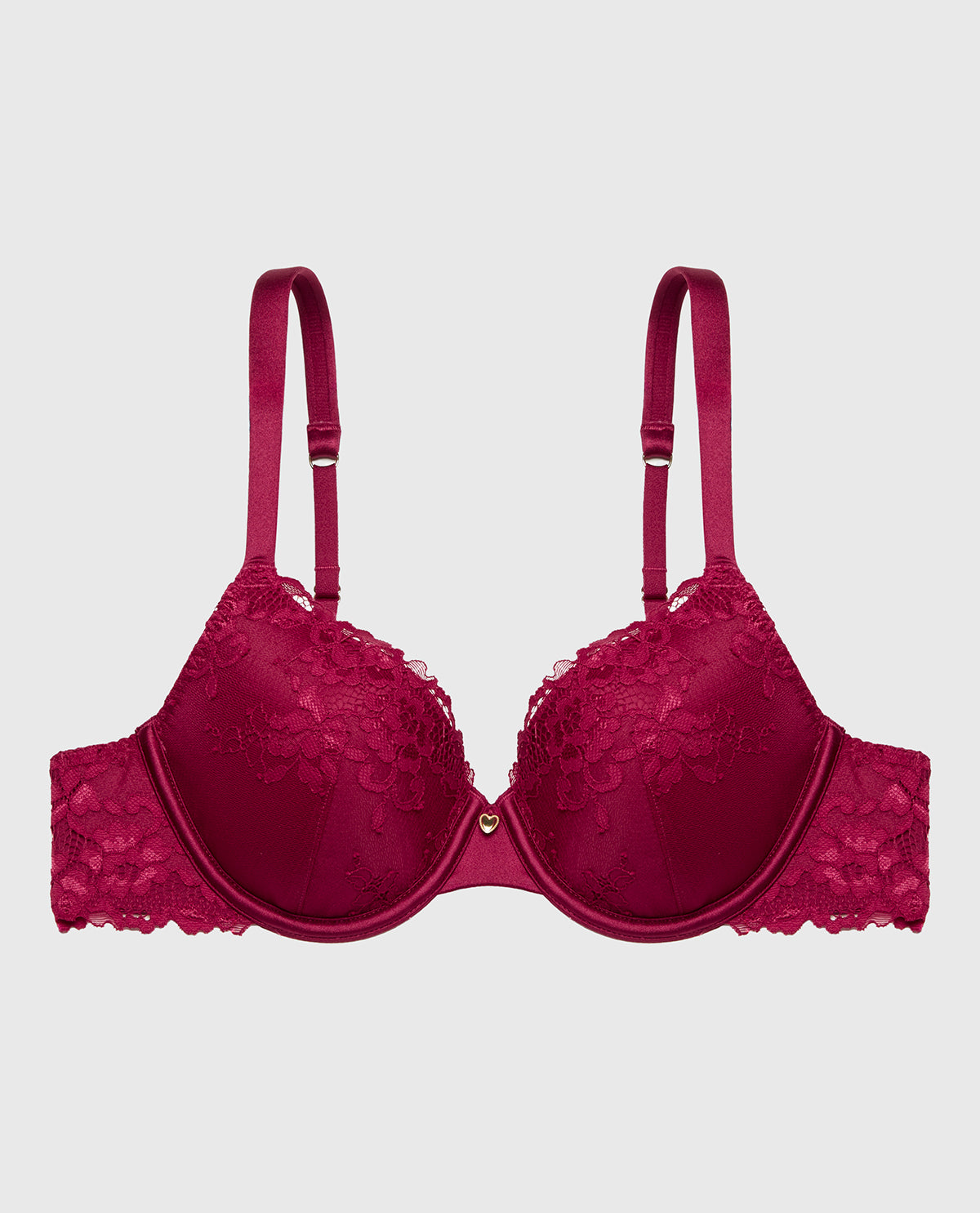 Intermix - Full Coverage Lightly Lined Bra With Romantic Lace in Plum Rose - 