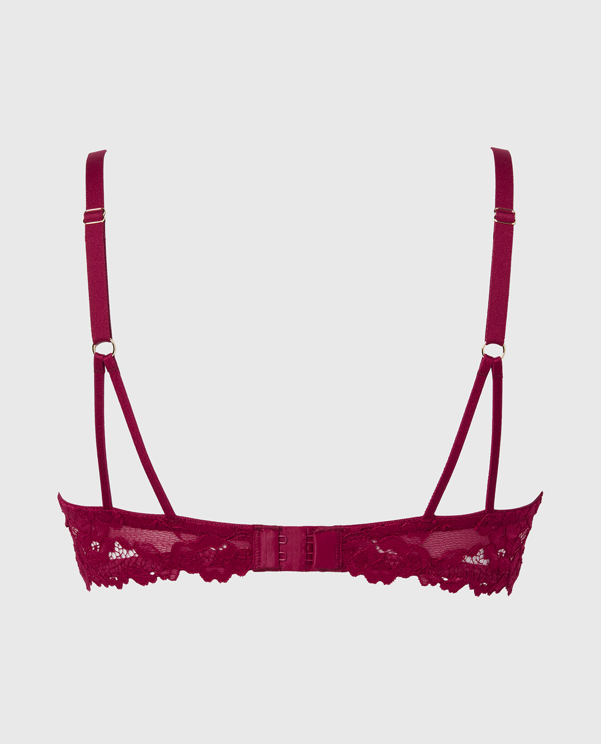 Intermix - Unlined Demi Bra with Romantic Lace in Plum Rose - 