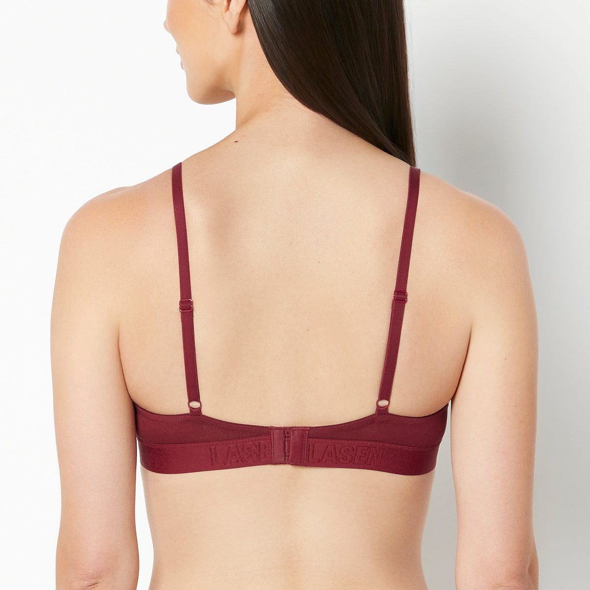 Intermix - Lightly Lined Demi Bra with Logo Band in Cabernet - 