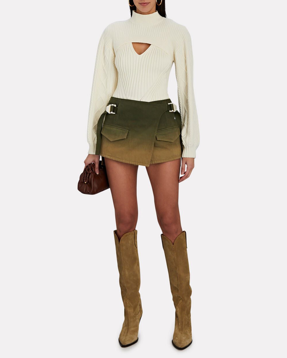 Intermix - Ombre' Utility Denim Mini Wrap Skirt - 