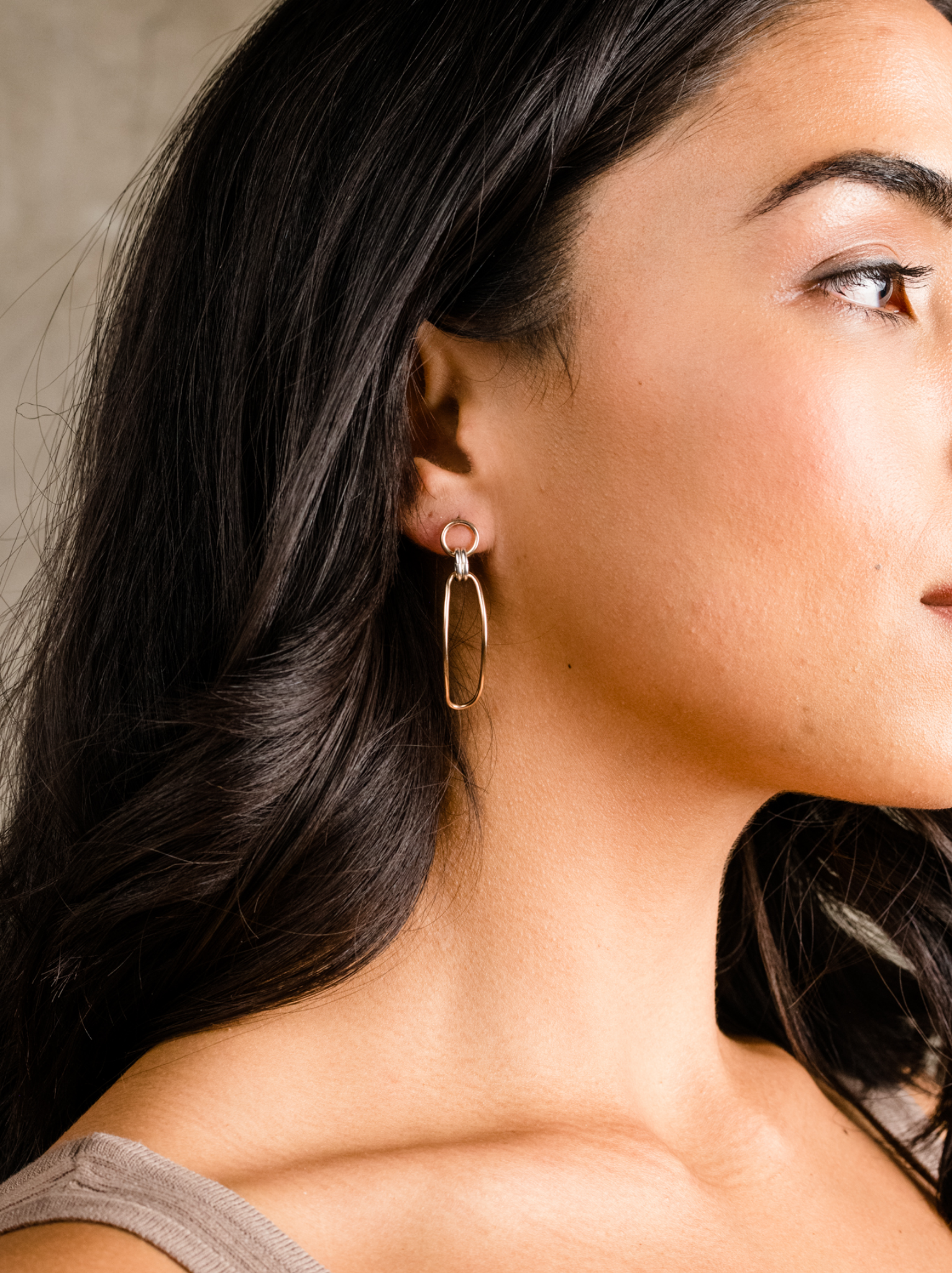 Intermix - Date Night Two-Tone Drop Earrings - 