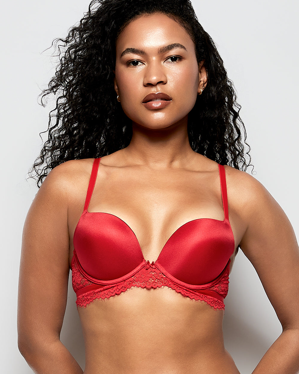 Intermix - Push Up Bra With Lace Wings in Cosmo Red - 