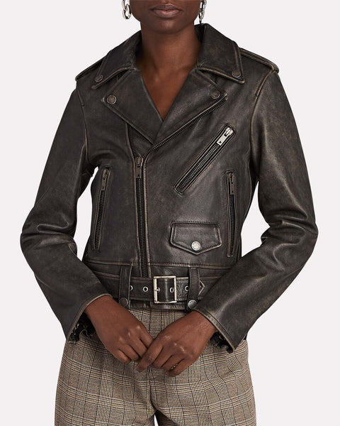 ジャケット LEATHER MOTO JACKET Leather Moto Jacket | Michael Kors [US]