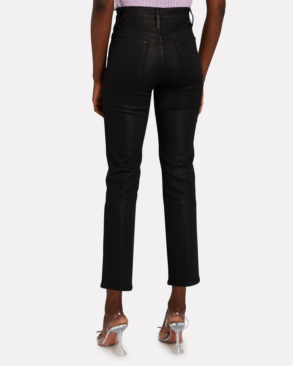Intermix - Le Sylvie Coated Straight-Leg Jeans - 