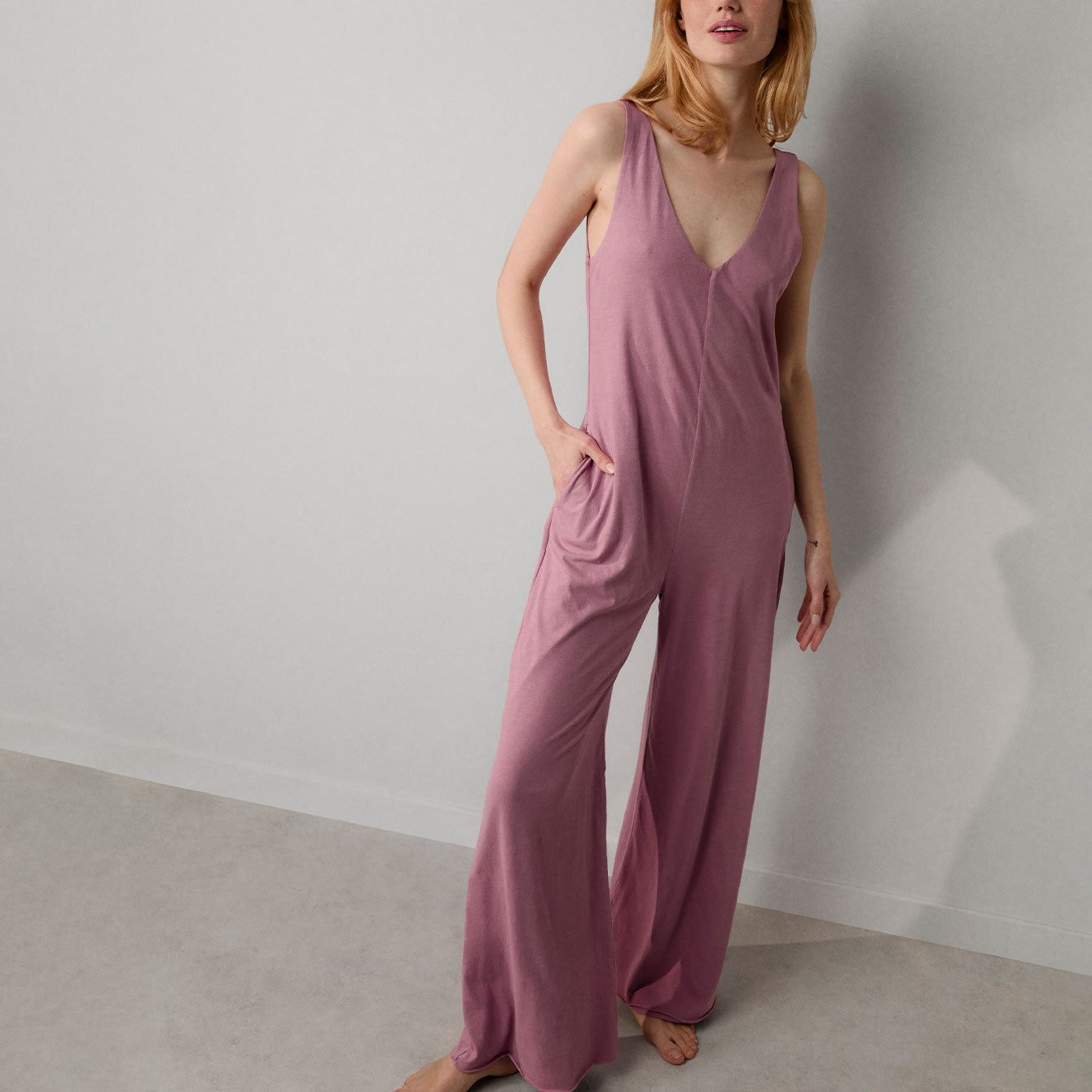 Intermix - Organic Pima Double V Jumpsuit - 