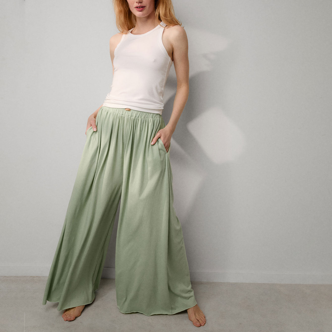 Intermix - Organic Pima Wide Leg Pant - 