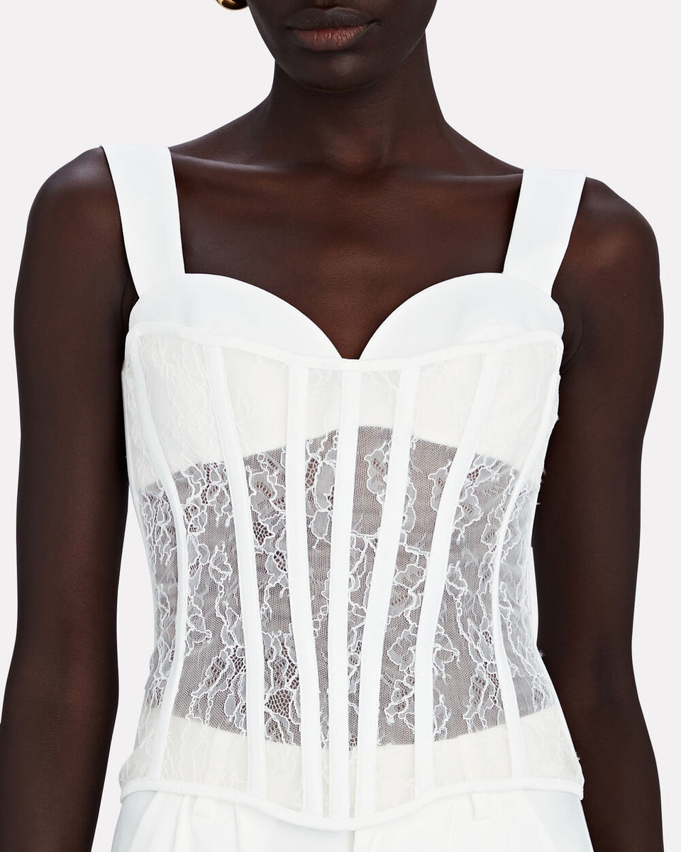 Corded Lace Bustier Corset Top | Intermix US display picture 1