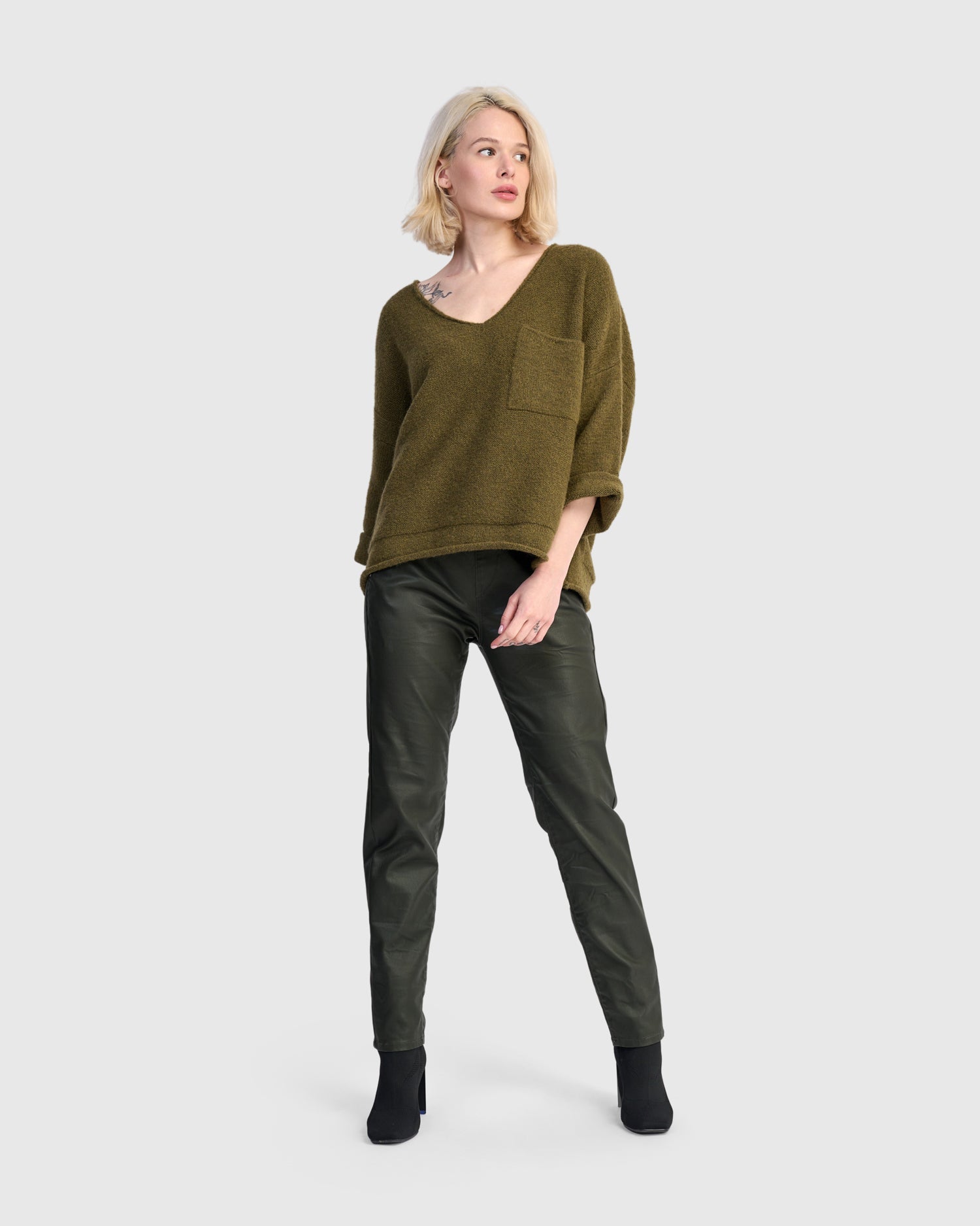 Intermix - Coated Iconic Stretch Jeans, Forest - 