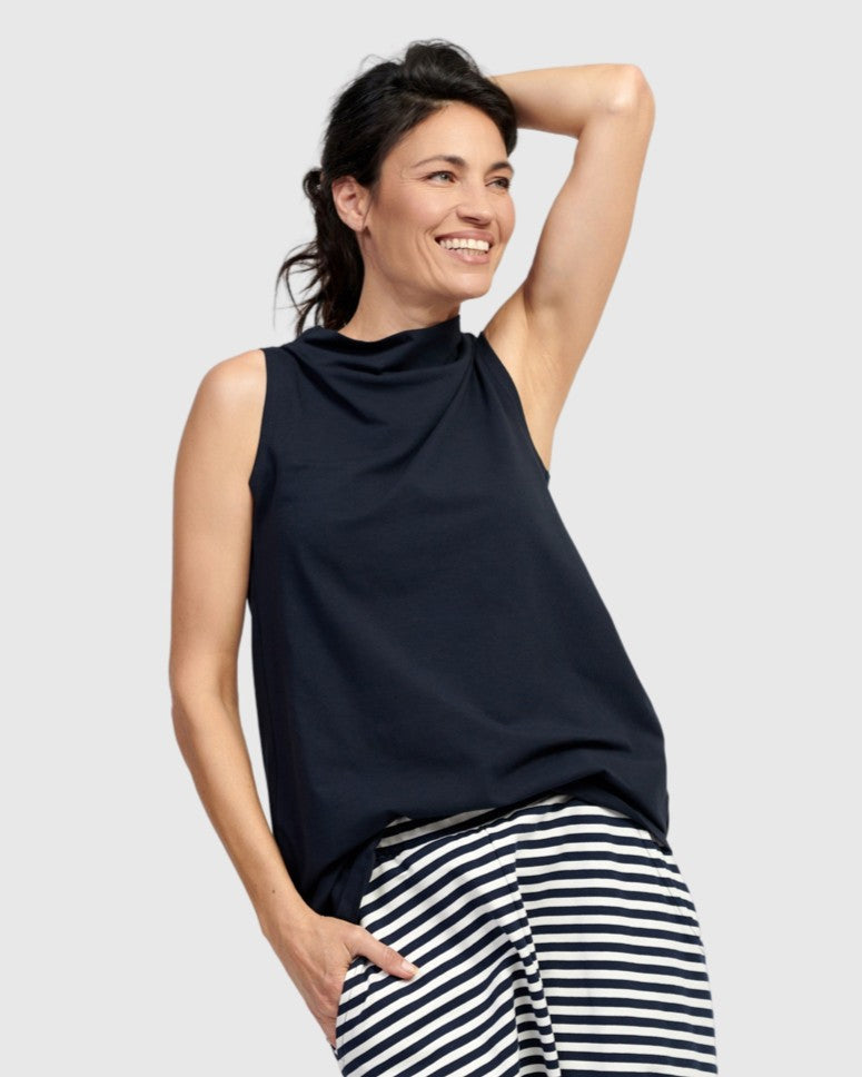 Intermix - Essential Soft Bistro Top, Navy - 