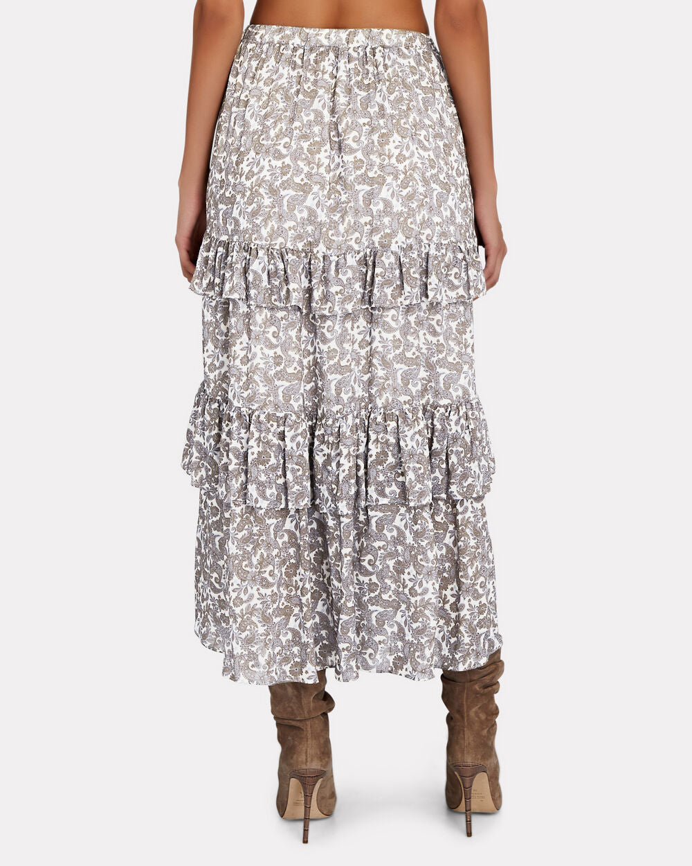 Intermix - Odette Ruffled Printed Voile Midi Skirt - 