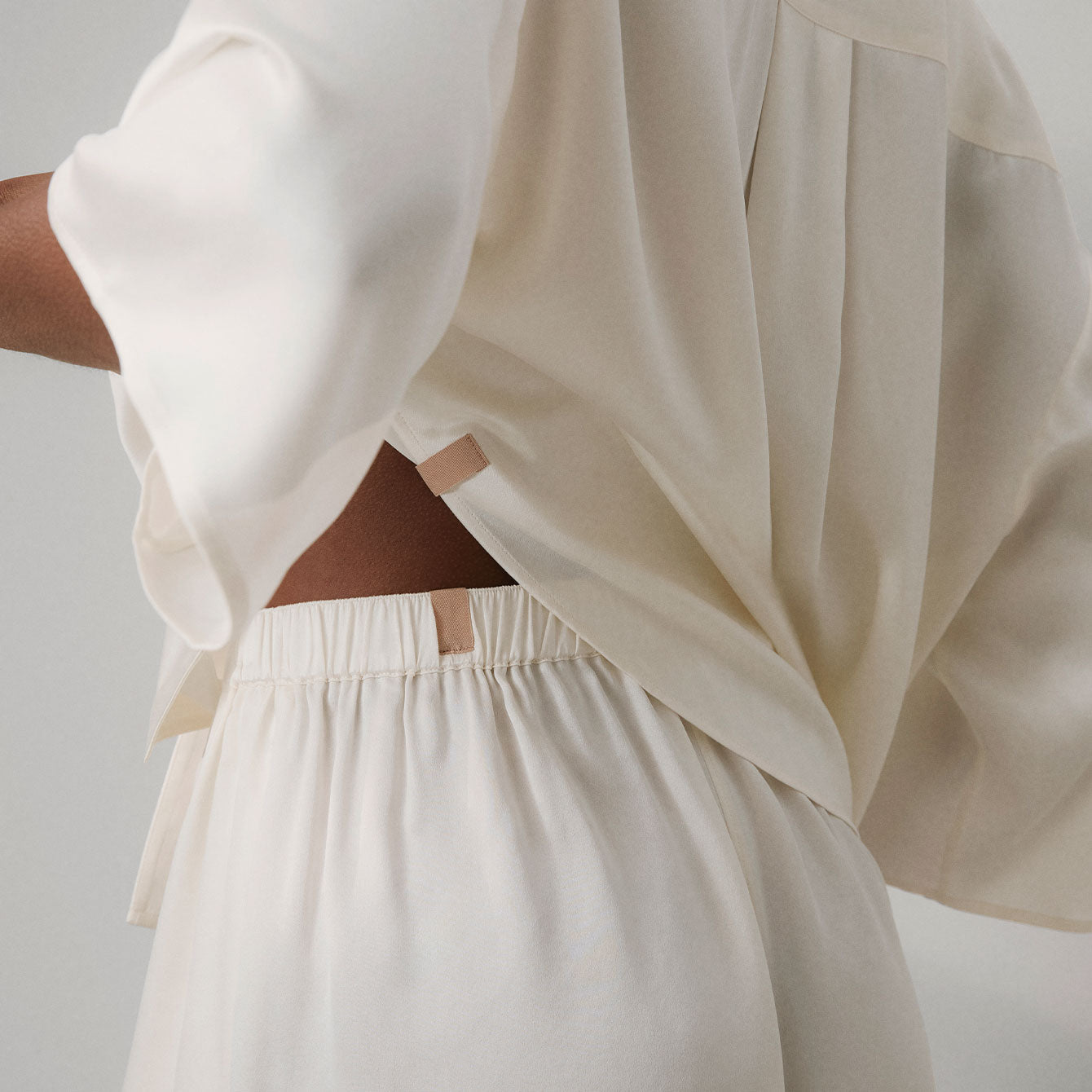 Intermix - Washable Silk Relaxed Button Up Short Set - 
