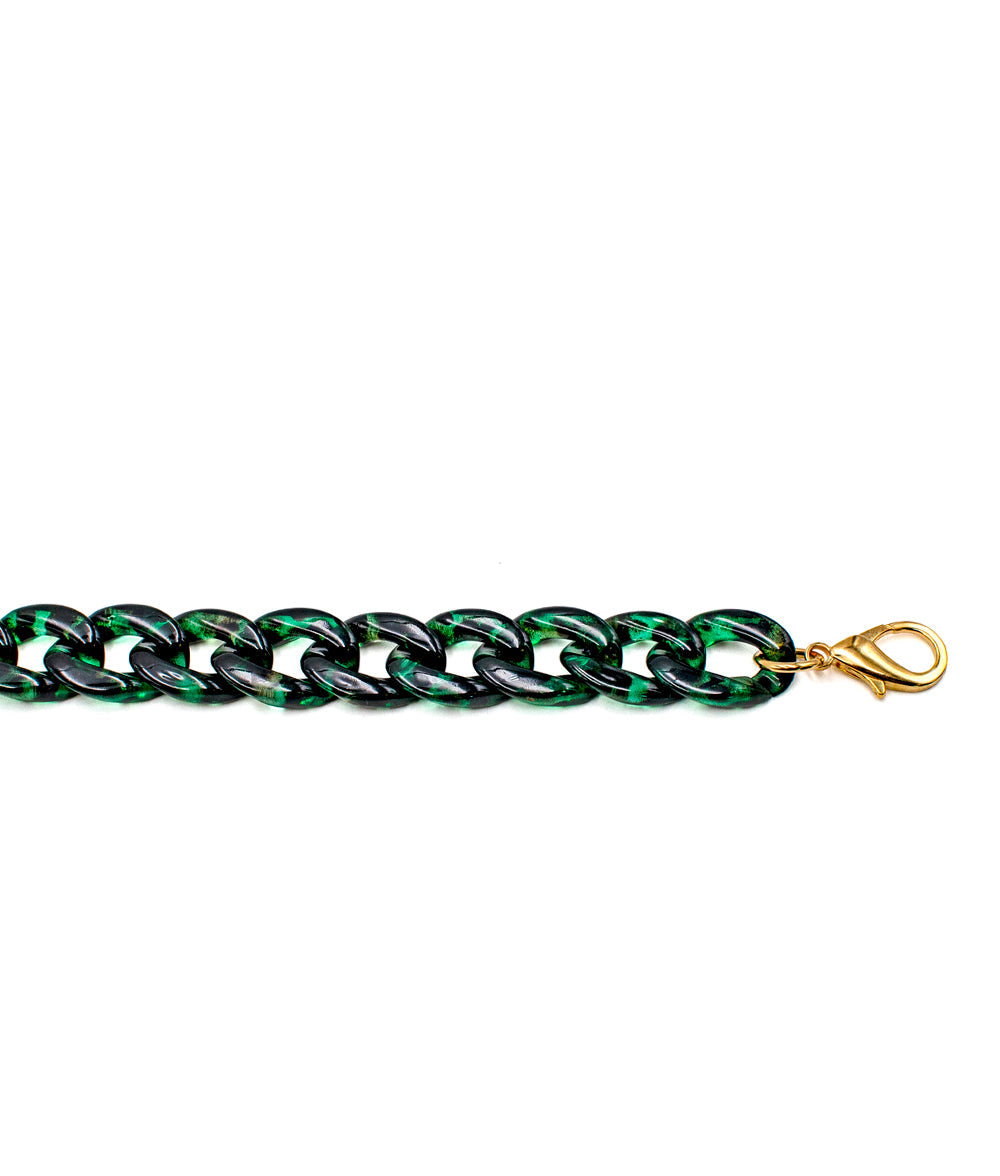 Intermix - Acrylic Chain Small in Dark Green - 